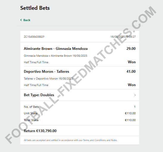 Fixed Matches Double Bets