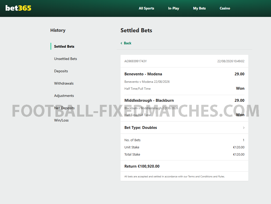 Double Fixed Matches