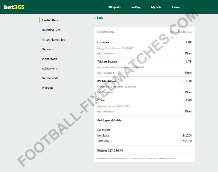 VIP combo fixed matches