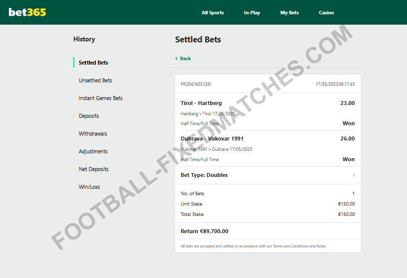 Fixed Matches Double Bets