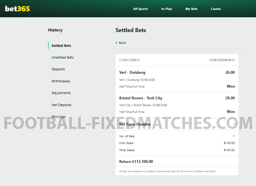 Football HT FT 100% Sure